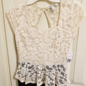 Peplum beige and black dress